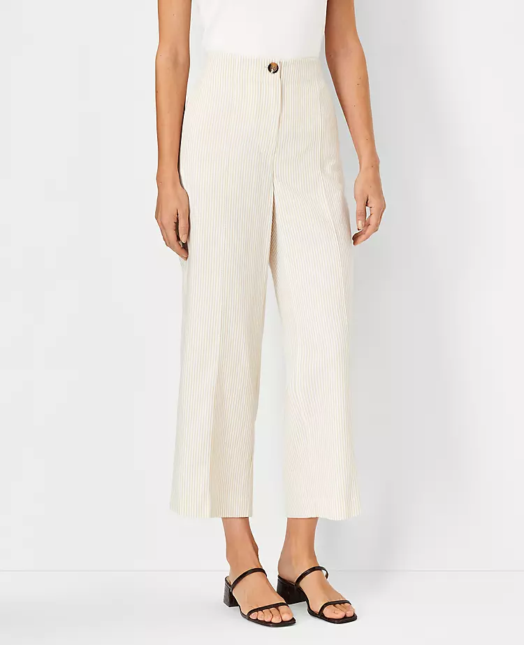 The Seamed Straight Crop Pant In Stripe 1 The Seamed Straight Crop Pant In Stripe