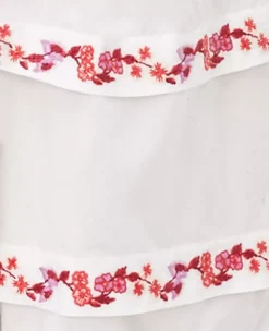 Floral Embroidered Pintucked Sleeve Popover -Ann Taylor Store 602255 9000 ALT3