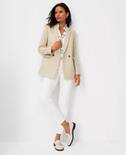 Women's Tweed Double Breasted Blazer: Chic Relaxed Fit Jacket -Ann Taylor Store 602365 0350 ALT2