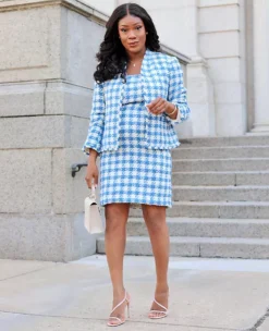 Elegant Tweed Cutaway Jacket with Raw-Edge Fringe Detail -Ann Taylor Store 602409 2709 MKTG2