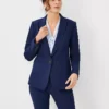 The Long One Button Blazer In Bi-Stretch