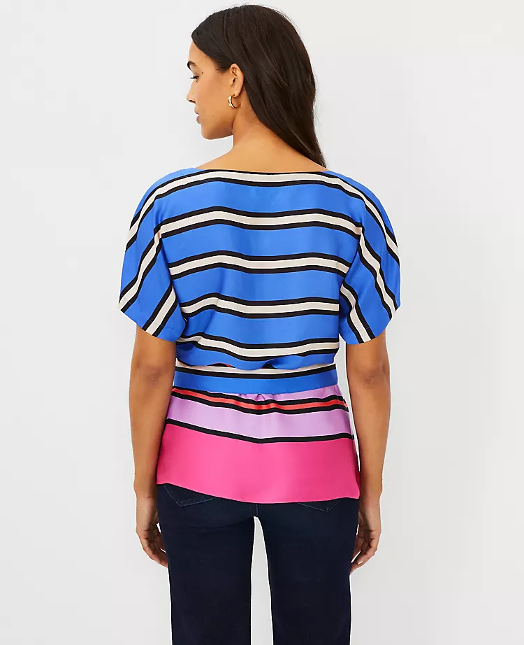 Stripe Belted Dolman Sleeve Top 2 Stripe Belted Dolman Sleeve Top - Image 2