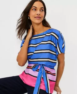 Stripe Belted Dolman Sleeve Top 5 Stripe Belted Dolman Sleeve Top -Ann Taylor Store 603135 1680 ALT2