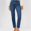 Sculpting High Rise Straight Jeans in Classic Mid Wash