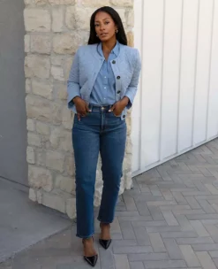 Sculpting High Rise Straight Jeans in Classic Mid Wash -Ann Taylor Store 603268 2661 MKTG2