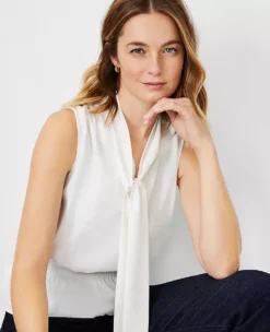 Tie Neck Smocked Waist Top