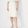 The Flare Skirt In Fluid Crepe Ivory Whisper