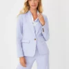 Women's Tailored Notched Blazer in Textured Cross Weave