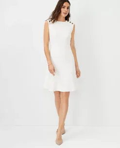 Tweed Flounce Shift Dress