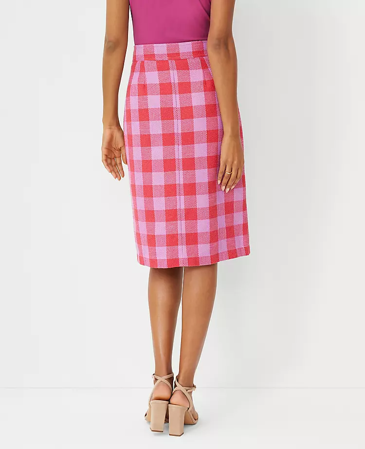 Plaid Button Front A-Line Skirt 2 Plaid Button Front A-Line Skirt - Image 2