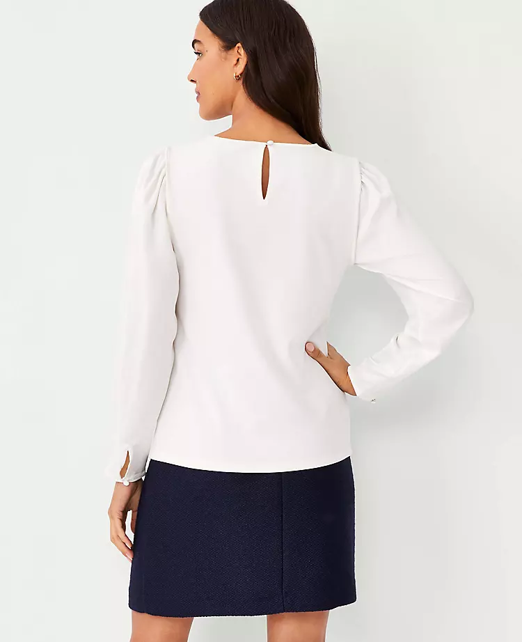 Mixed Media Shimmer Sleeve Top 2 Mixed Media Shimmer Sleeve Top - Image 2