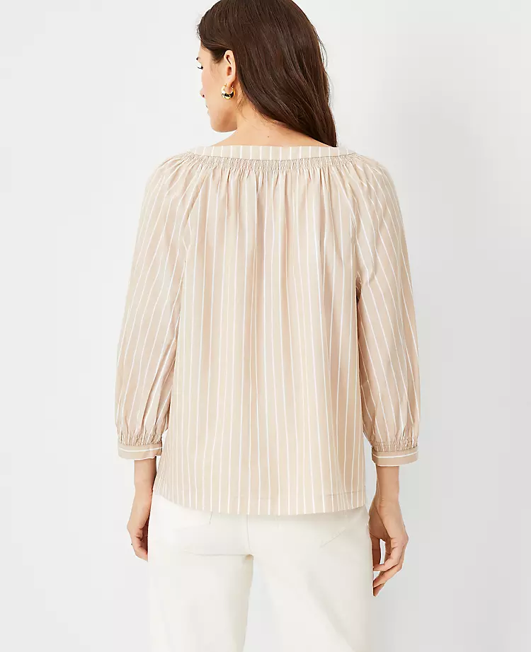 Stripe Smocked Boatneck Top 2 Stripe Smocked Boatneck Top - Image 2