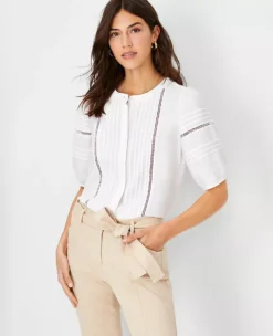 Pintucked Cutout Top