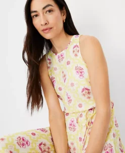 Shimmer Tile Print Pleated Midi Dress -Ann Taylor Store 604478 1782 ALT2