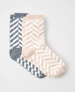 Ultra-Soft Chevron Cozy Sock Set - 2 Pairs of Premium Comfort