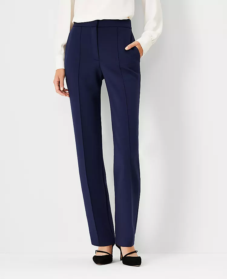 Petite Straight Leg Tailored Pants in Double Knit Sapphire 3 Petite Straight Leg Tailored Pants in Double Knit Sapphire - Image 3