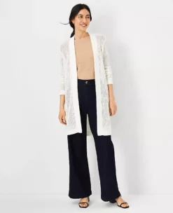 Mesh Stitch Open Front Cardigan -Ann Taylor Store 604718 9192 ALT2