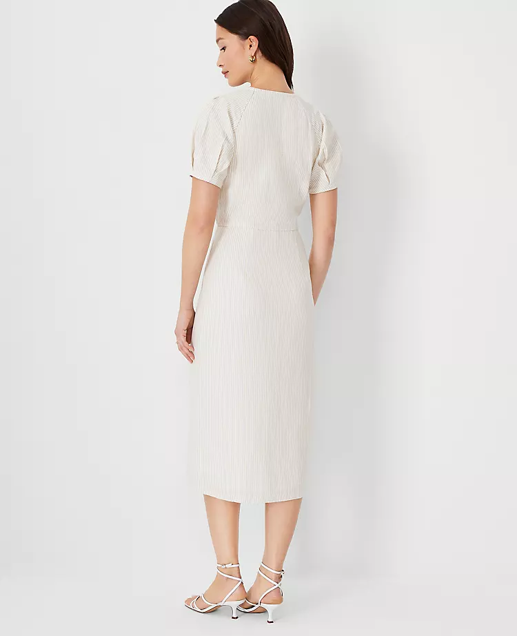 Striped Balloon Sleeve Dress 2 Striped Balloon Sleeve Dress - Image 2