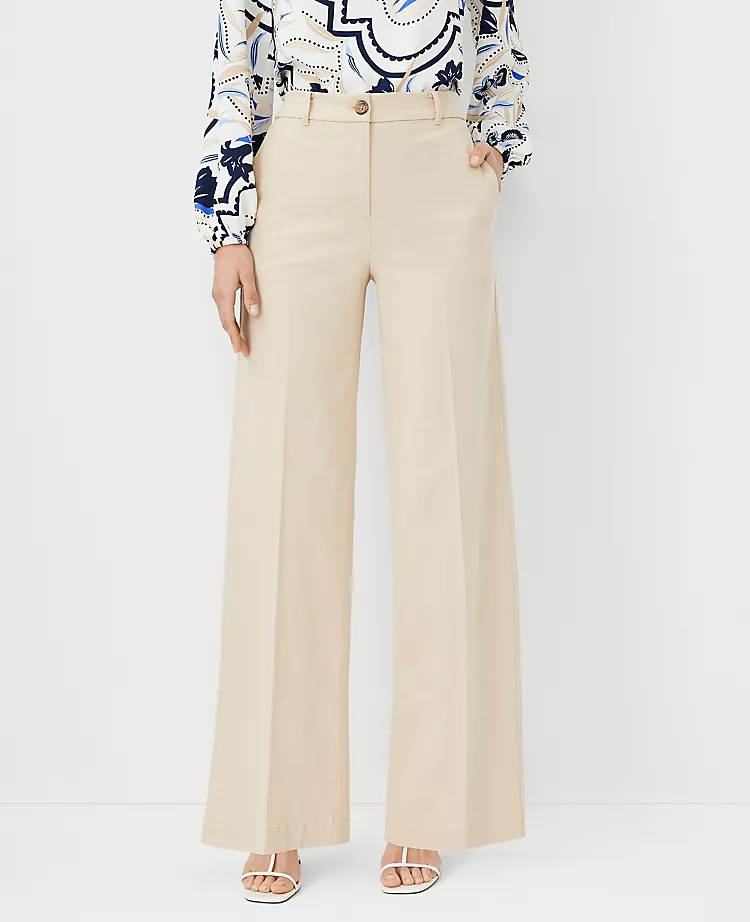 High Waisted Tailored Wide Leg Cotton Pants 1 High Waisted Tailored Wide Leg Cotton Pants