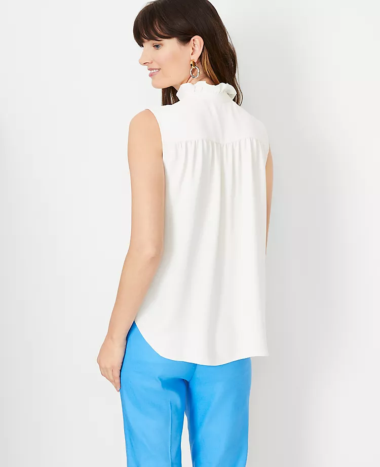 Sleeveless Ruffle Button Top 2 Sleeveless Ruffle Button Top - Image 2