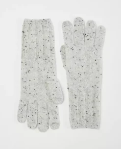 Flecked Ribbed 100% Cashmere Gloves - Luxury Winter Hand Warmers