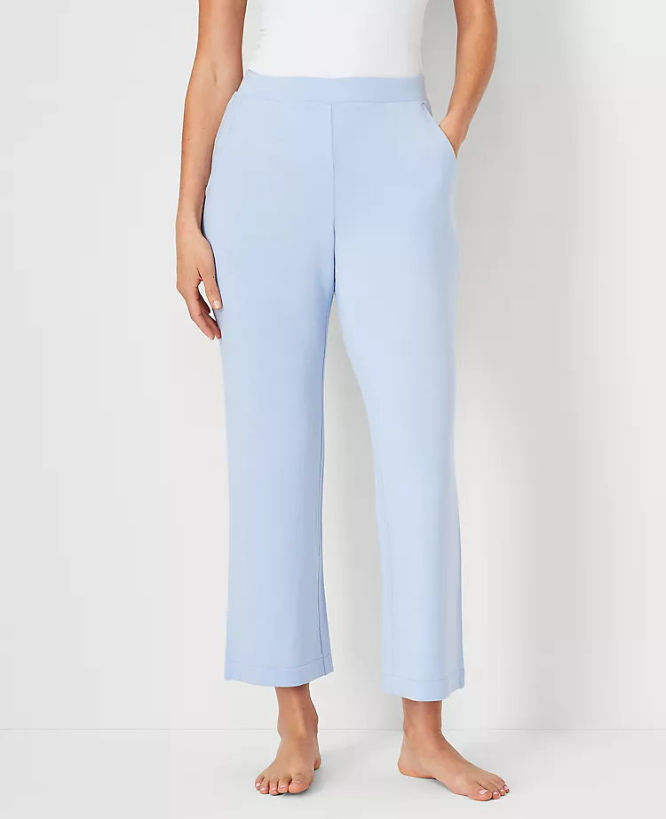 Soft Heathered Wide Leg Lounge Pants with Elastic Waist 1 Soft Heathered Wide Leg Lounge Pants with Elastic Waist