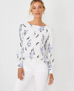 Floral Boatneck Blouse