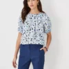 Floral Pleat Neck Top