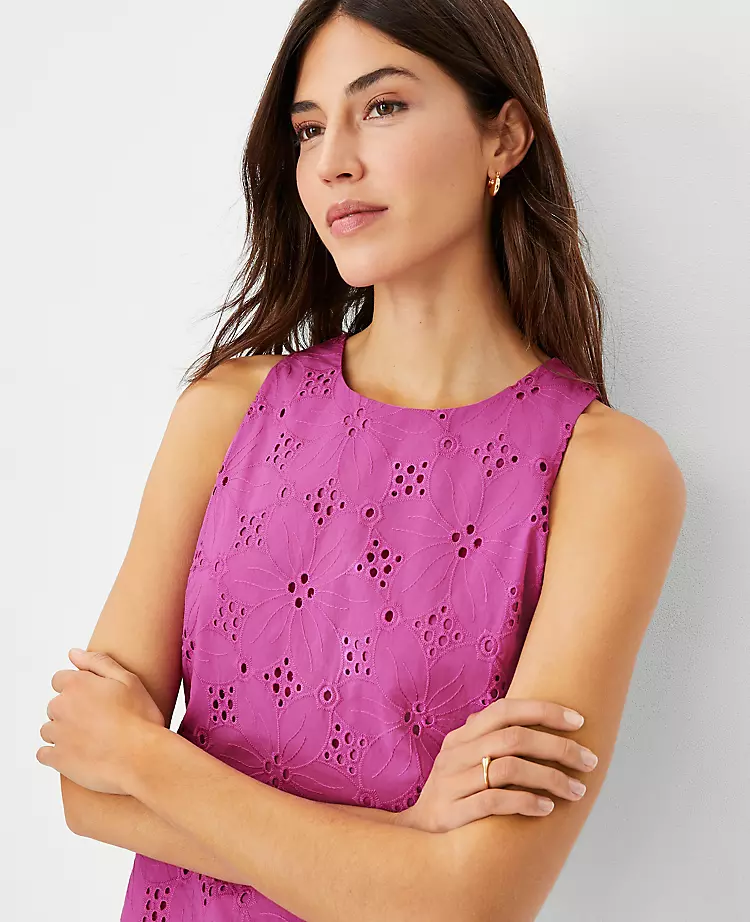 Eyelet Peplum Halter Shell 3 Eyelet Peplum Halter Shell - Image 3