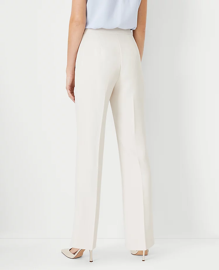 Ivory High Waist Side Zip Trousers in Fluid Crepe 2 Ivory High Waist Side Zip Trousers in Fluid Crepe - Image 2
