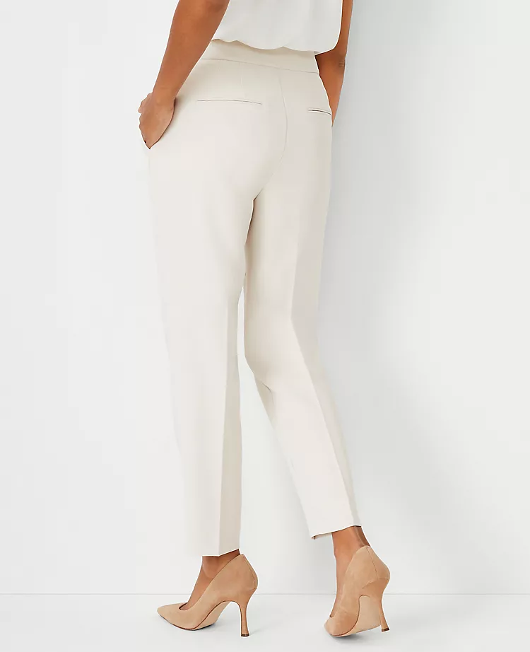The Side Zip Ankle Pant In Fluid Crepe Ivory Whisper 2 The Side Zip Ankle Pant In Fluid Crepe Ivory Whisper - Image 2