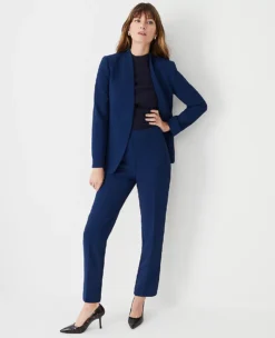 Women's Slim Fit Fluid Crepe Side Zip Ankle Pants in Pure Sapphire