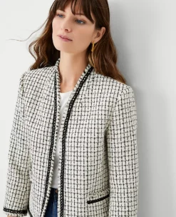 The Cutaway Jacket In Fringe Tweed -Ann Taylor Store 606954 3958 ALT2