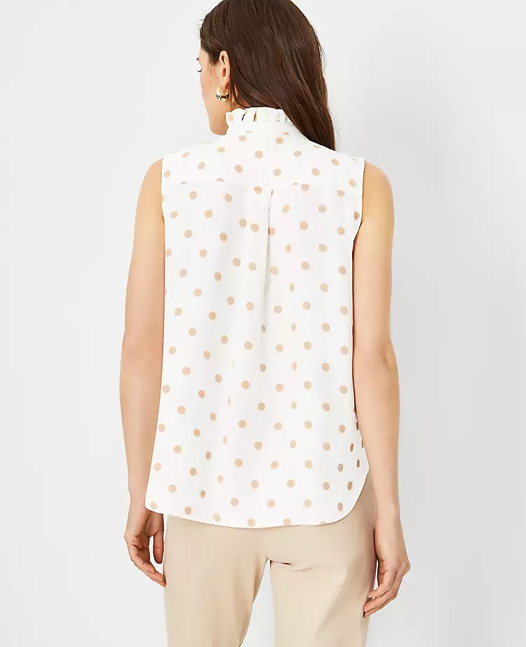 Polka Dot Ruffle Pintucked Popover Shell 2 Polka Dot Ruffle Pintucked Popover Shell - Image 2