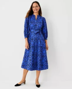 Eyelet Belted Shirtdress