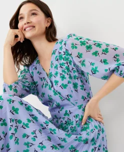 Floral Pleated Flare Dress -Ann Taylor Store 607654 8106 ALT2