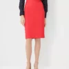 Sophisticated Seamed Twill Pencil Skirt - Soft Stretch Comfort