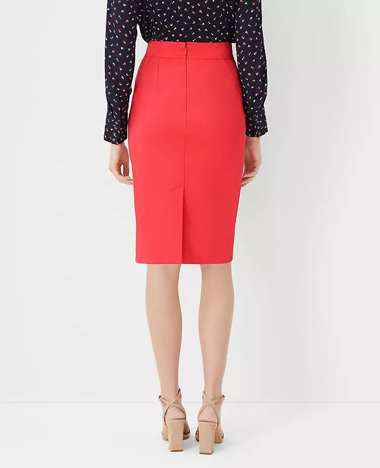 Sophisticated Seamed Twill Pencil Skirt - Soft Stretch Comfort 2 Sophisticated Seamed Twill Pencil Skirt - Soft Stretch Comfort - Image 2