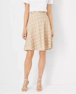 Polka Dot Full Skirt - Breezy Flowy Fit Above the Knee