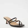 Chic Strappy Leather Mule Sandals with Comfort Padded Footbed