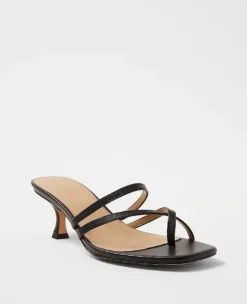 Chic Strappy Leather Mule Sandals with Comfort Padded Footbed