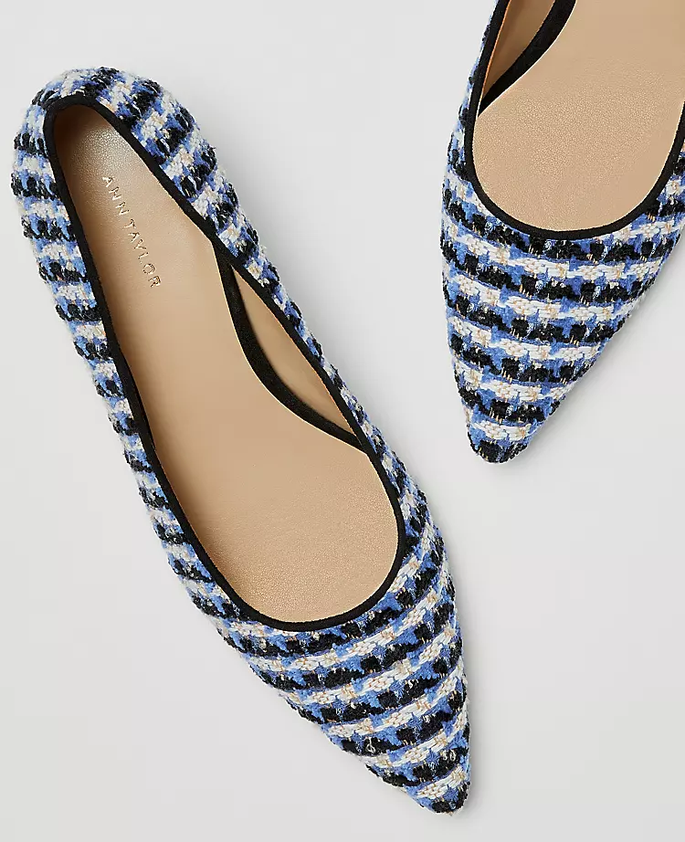 Elegant Tweed Pointy Toe Pumps with Comfortable Block Heel 2 Elegant Tweed Pointy Toe Pumps with Comfortable Block Heel - Image 2