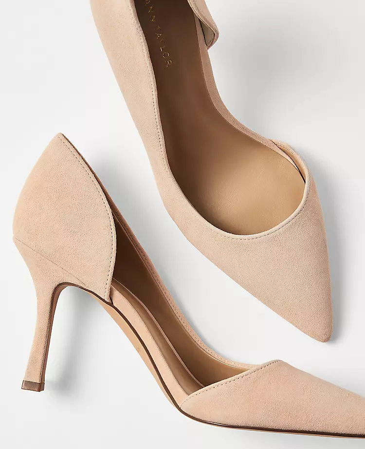 Elegant Suede D'Orsay Pointed Toe Heels 2 Elegant Suede D'Orsay Pointed Toe Heels - Image 2