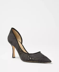 Elegant Perforated Eyelet D'Orsay Pumps with Padded Footbed