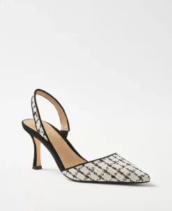 Tweed Pointed Toe Pumps - Elegant 3-Inch Comfortable Heels