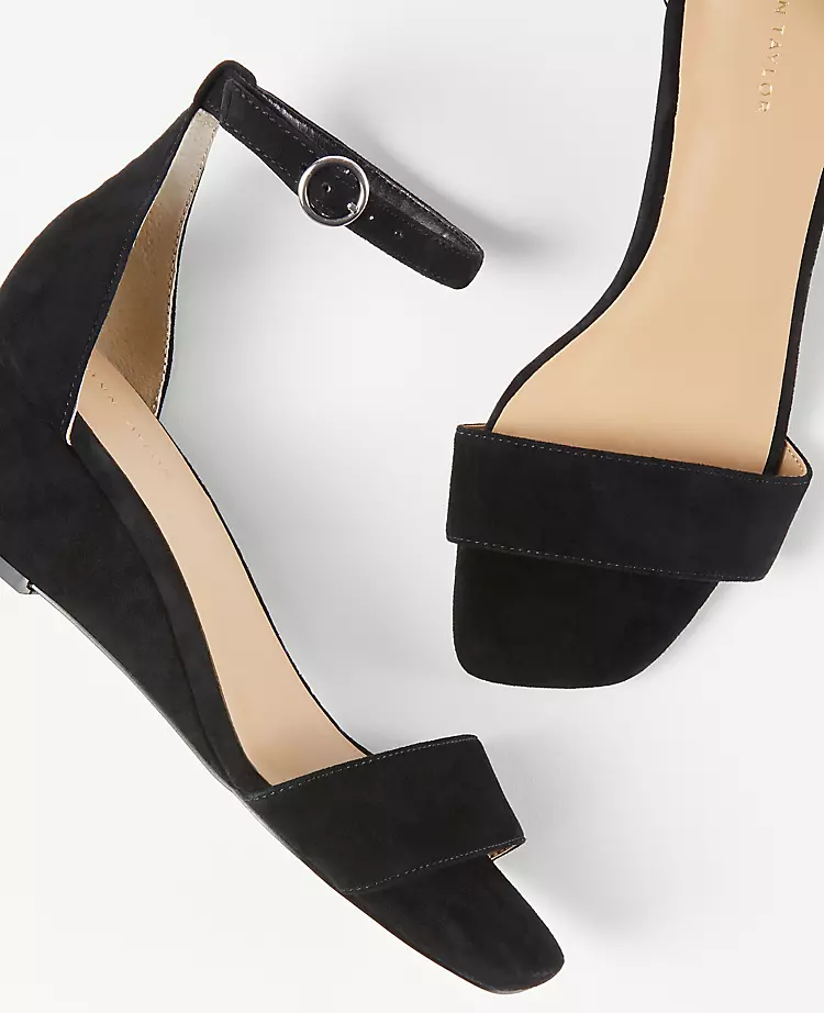 Women's Suede Wedge Sandals - Comfortable Open Toe Platform Shoes 2 Women's Suede Wedge Sandals - Comfortable Open Toe Platform Shoes - Image 2