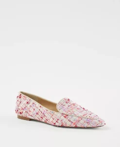 Multicolored Tweed Nip Toe Flats - Chic Comfort for Every Occasion