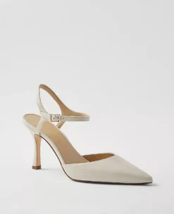 Timeless Two-Piece Leather Pumps with Slim Ankle Strap