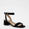 Elegant Suede Mid Block Heel Sandals - Comfortable All-Day Wear