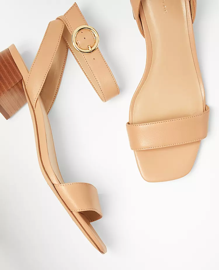 Women's Leather Mid Block Heel Sandals - Comfortable Open Toe 2 Women's Leather Mid Block Heel Sandals - Comfortable Open Toe - Image 2